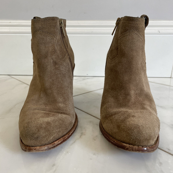 Ash Women’s Ivana Tan Suede Leather Stack Heel Zipper Ankle Boot Euro 38 US 7.5 - Picture 2 of 14